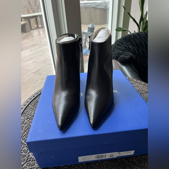NEW STUART WEITZMAN 75 ZIP ANKLE BOOTIE  IN BLACK 38 7.5 - Picture 6 of 11